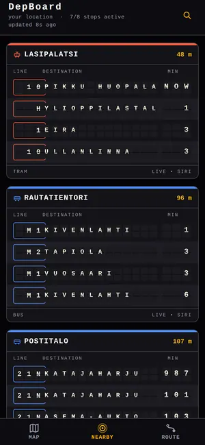 Tuvumā tablo Helsinkos: Lasipalatsi tramvaji un Rautatientori metro